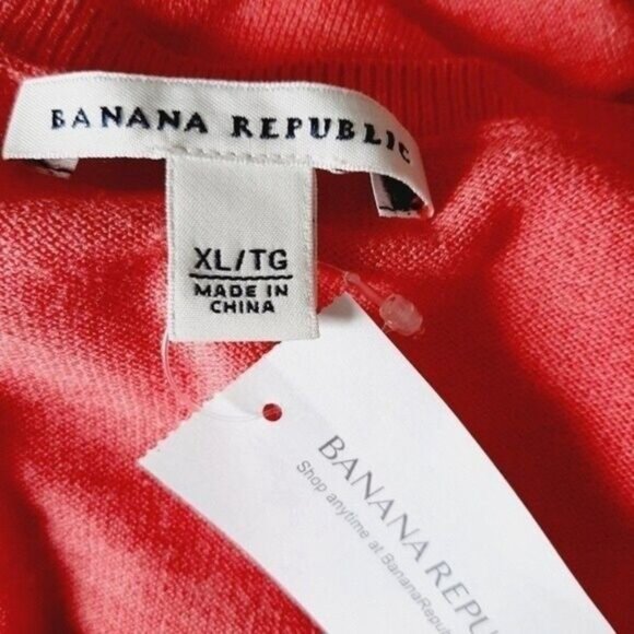 BANANA REPUBLIC NEW Silk Blend Cardigan Button Down Fine Knit Classic Pink Sz XL - Picture 8 of 9